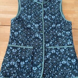 Lands End Reversible Quilted  Vest Small 6-8